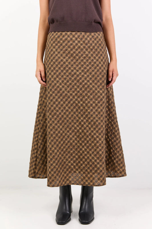 STORIES BE TOLD Companion Midi Skirt Chocolate Caramel