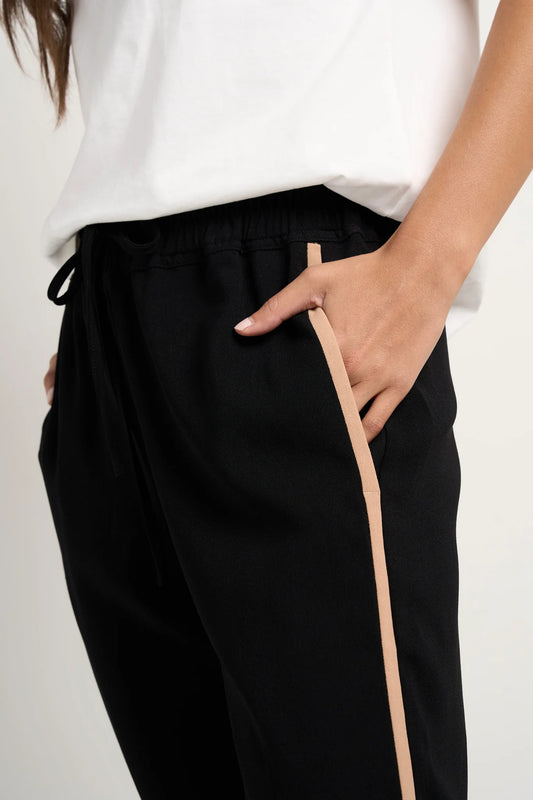 AMONG THE BRAVE Confidant Black Stripe Wide Leg Pants