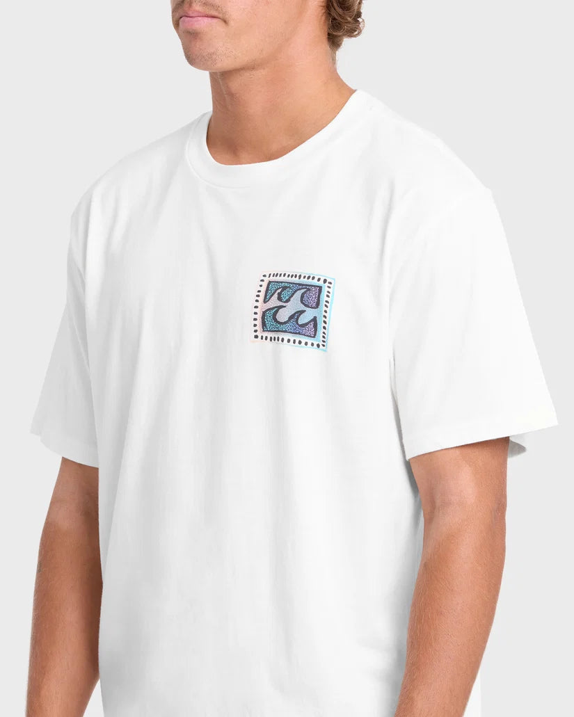 BILLABONG Crayon Wave Premium Short Sleeve Tee White