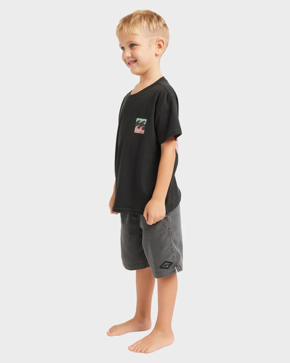 BILLABONG Groms Crayon Wave Tee Washed Black 0-7 years