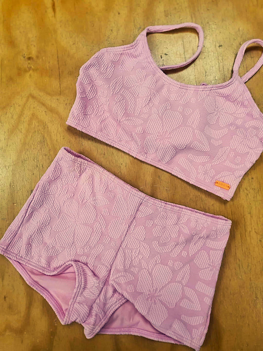 ROXY Girls Bico Paper Bikini Set Bon Bon Shadow Tropics 8-14 years