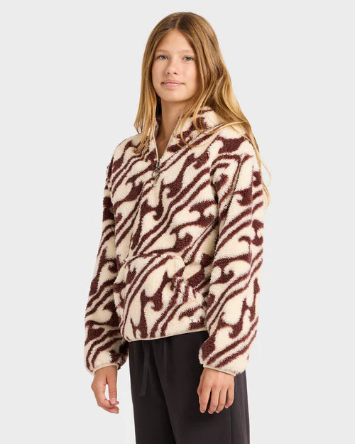 BILLABONG Girl Dark Wave Half Zip 8-14 years