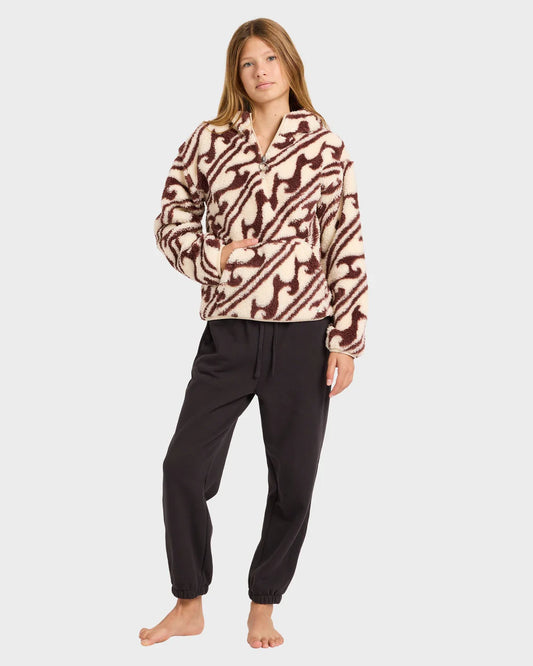 BILLABONG Girl Dark Wave Half Zip 8-14 years
