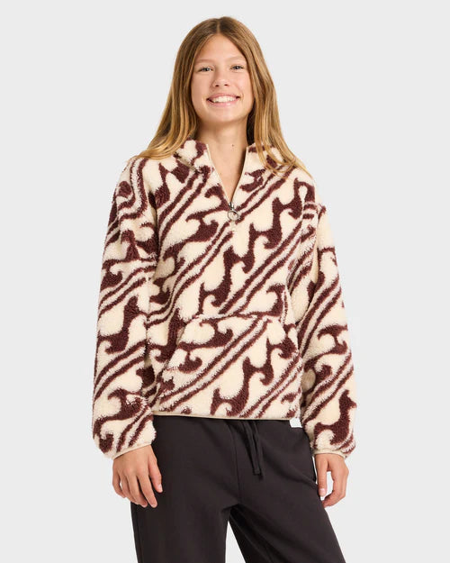 BILLABONG Girl Dark Wave Half Zip 8-14 years
