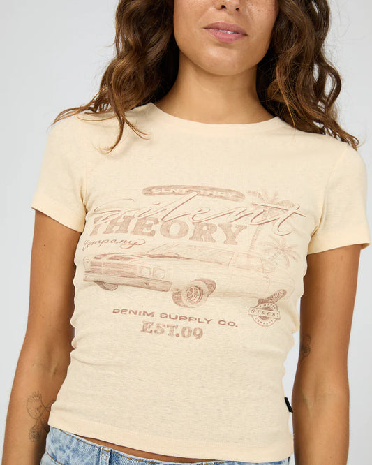 SILENT THEORY Denim Drive Tee Vanilla