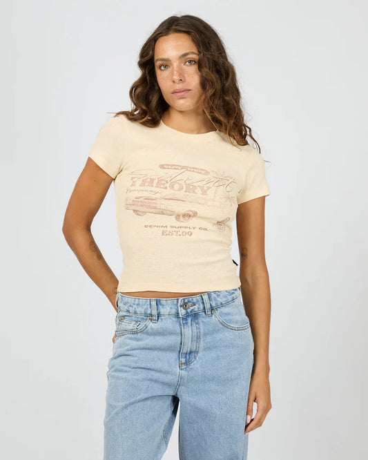 SILENT THEORY Denim Drive Tee Vanilla