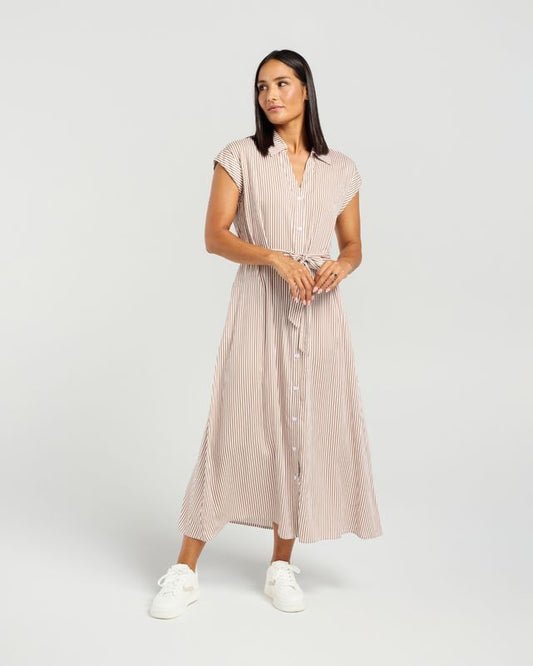 ET ALIA Denise Dress Latte Stripe