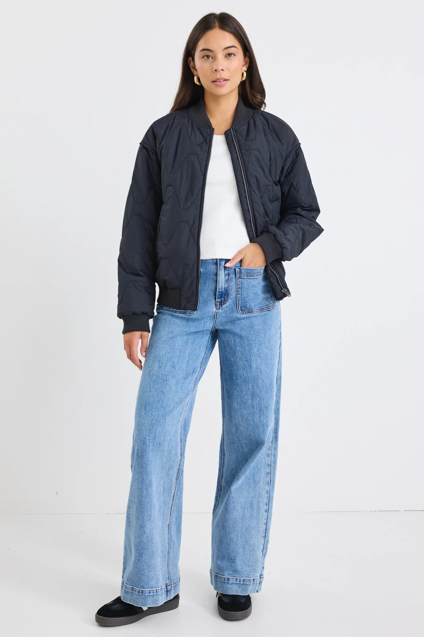STORIES BE TOLD Division Zip thru Puffer Bomber Jacket