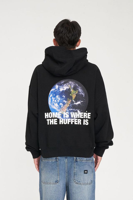HUFFER Earther Sub Crop Hoodie Black