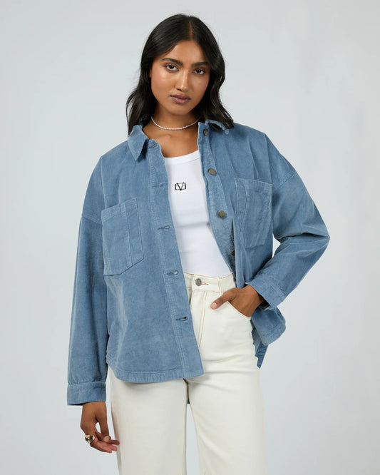 ALL ABOUT EVE Emma Cord Shacket Denim Blue