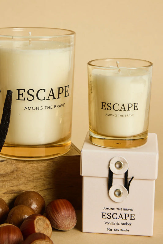 AMONG THE BRAVE Escape Vanilla Amber 60g Soy Candle