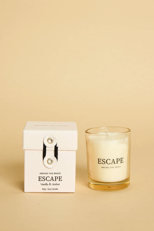 AMONG THE BRAVE Escape Vanilla Amber 60g Soy Candle