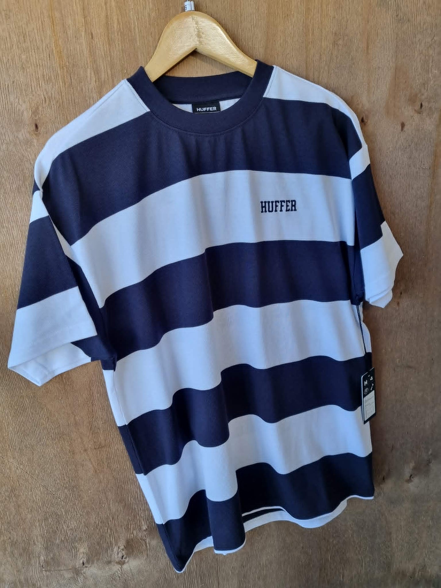 HUFFER Game Day Stripe Tee Navy White