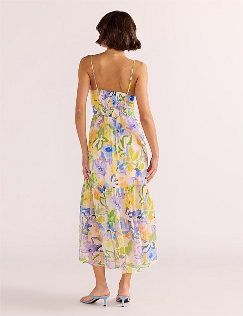 MINK PINK Fable Tie Midi Dress