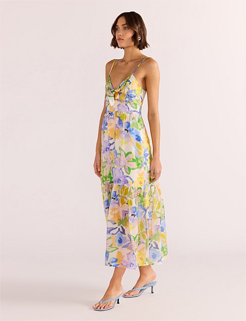 MINK PINK Fable Tie Midi Dress