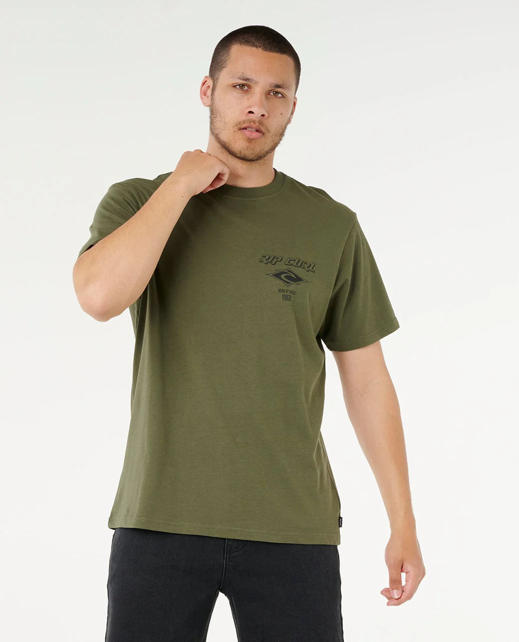 RIP CURL Fade Out Icon Tee Deep Cactus
