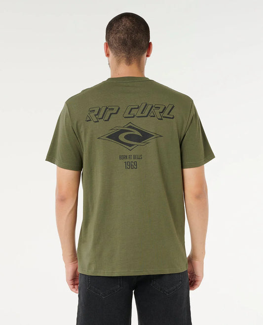 RIP CURL Fade Out Icon Tee Deep Cactus