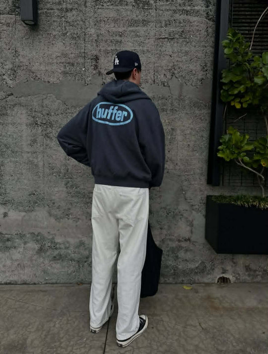 HUFFER Sub Crop ZIp through Hood Asphalt