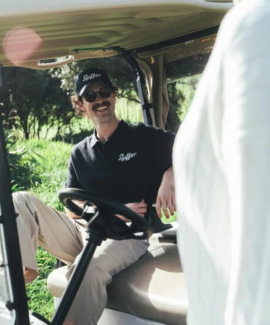 HUFFER Mens Par SS Tap That Polo Shirt Navy