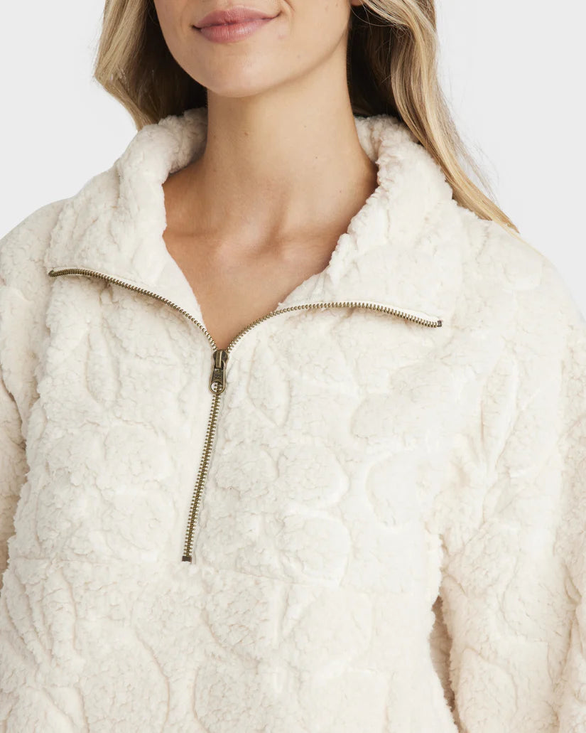 Billabong Fireside Cozy Half Zip Crew Whitecap