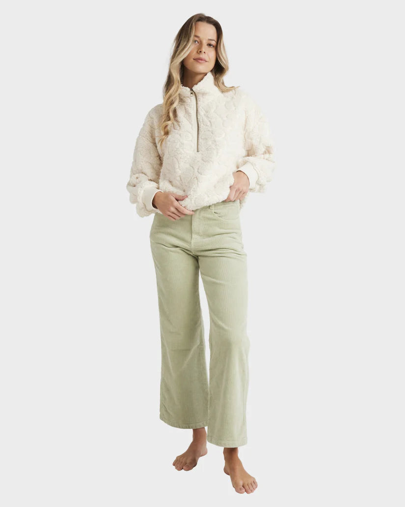 Billabong Fireside Cozy Half Zip Crew Whitecap