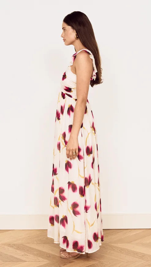 MINK PINK Emery Floral Ruffle Detail Maxi Dress