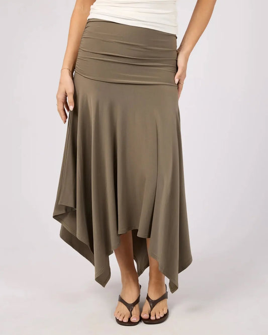 ALL ABOUT EVE Gemma Midi Skirt Khaki