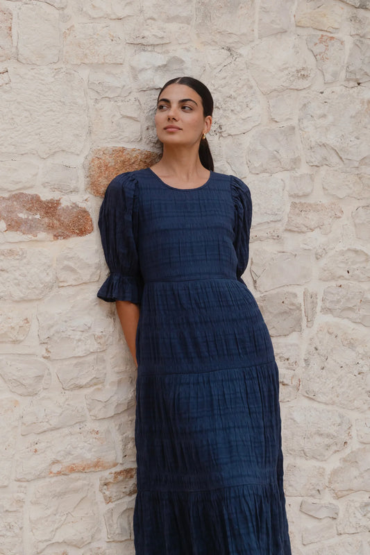 IVY + JACK Gratitude Bubble Navy Dress