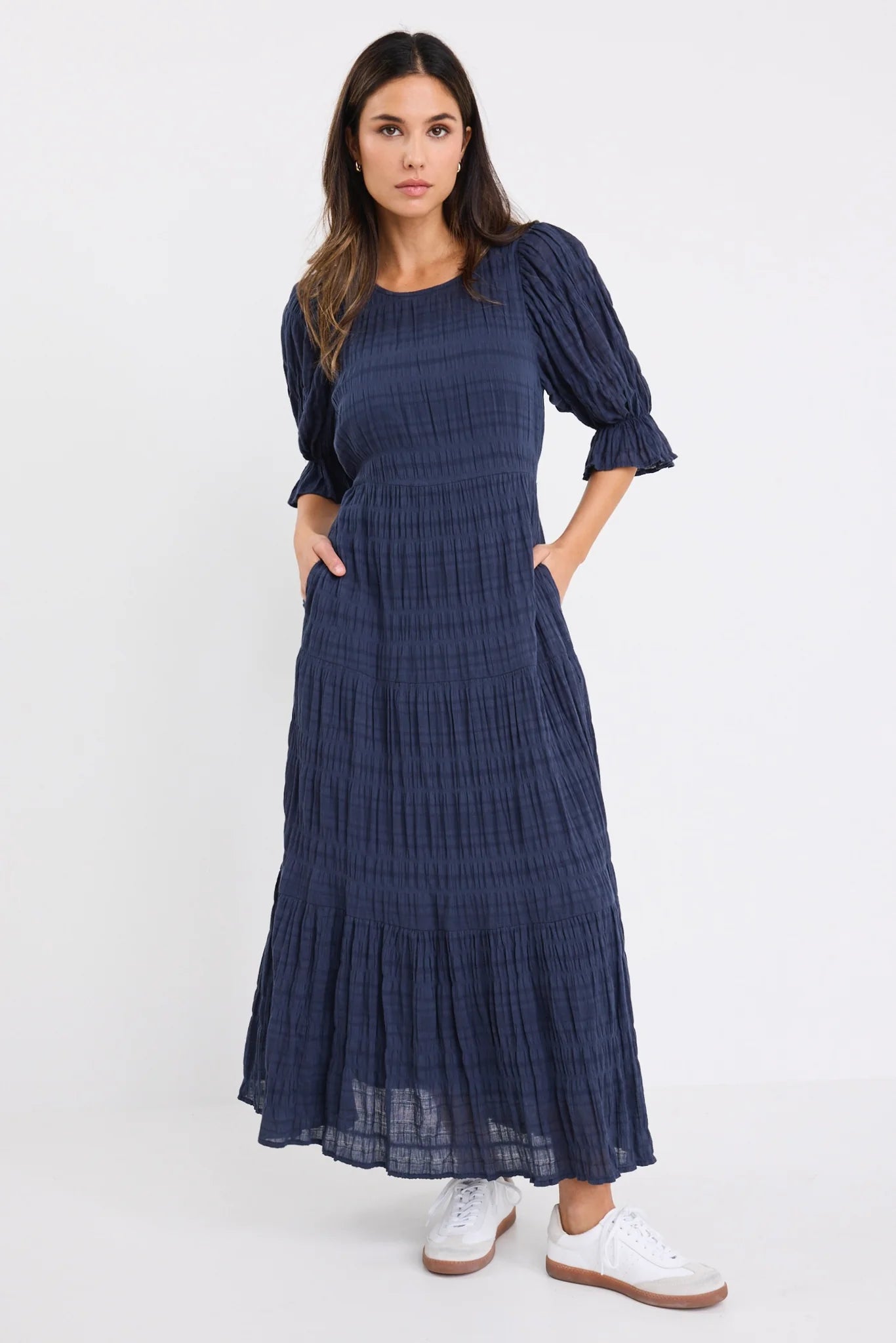IVY + JACK Gratitude Bubble Navy Dress