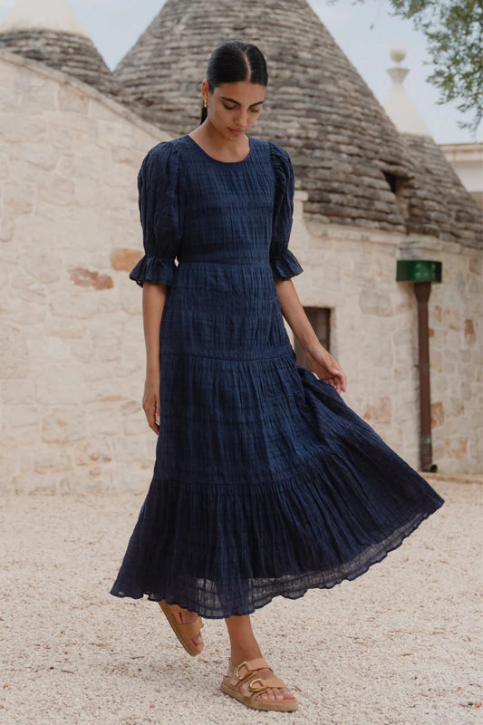 IVY + JACK Gratitude Bubble Navy Dress