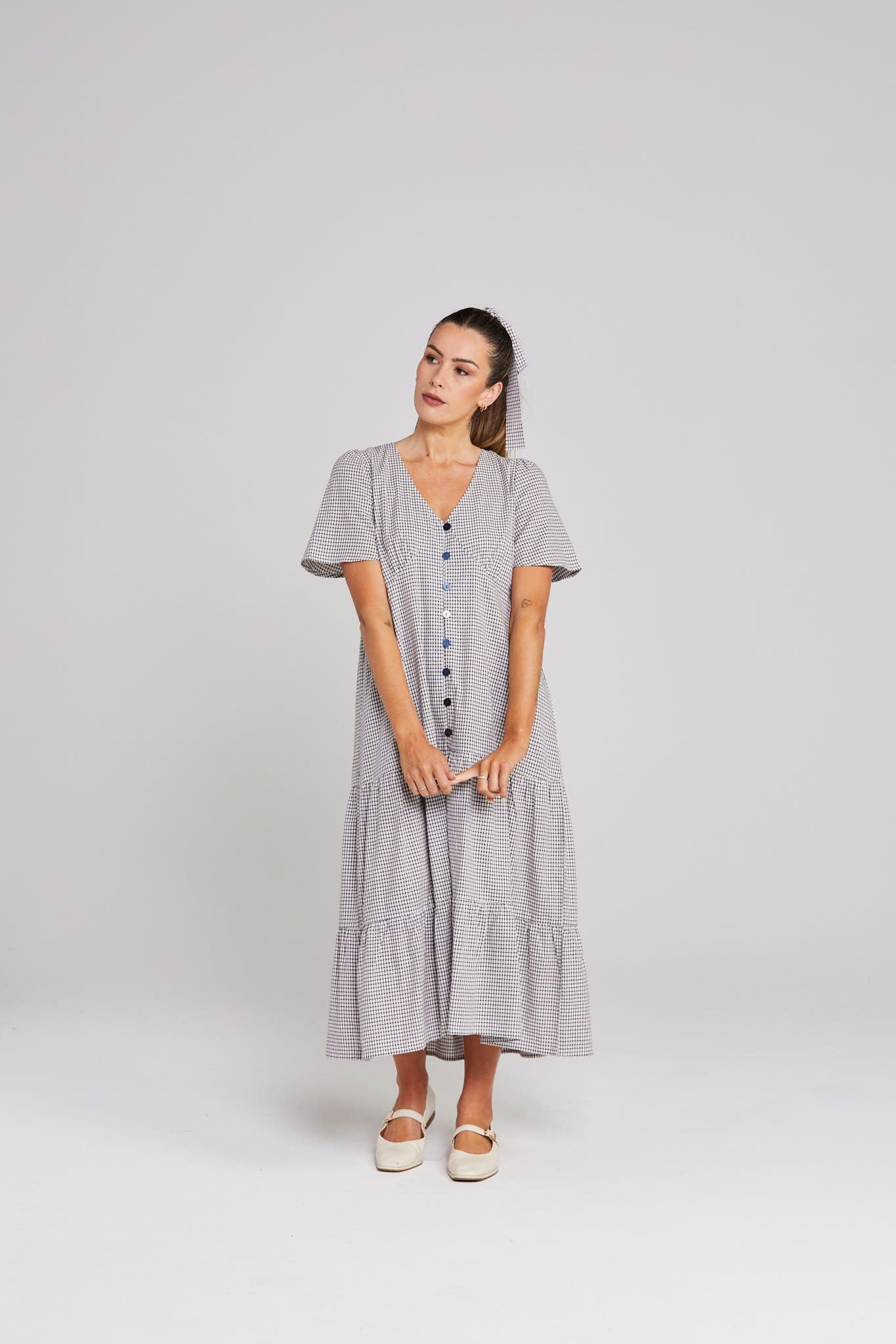 THING THING Happy Days Dress Midnight Checkers