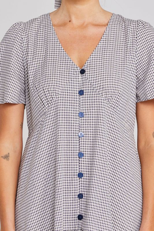 THING THING Happy Days Dress Midnight Checkers