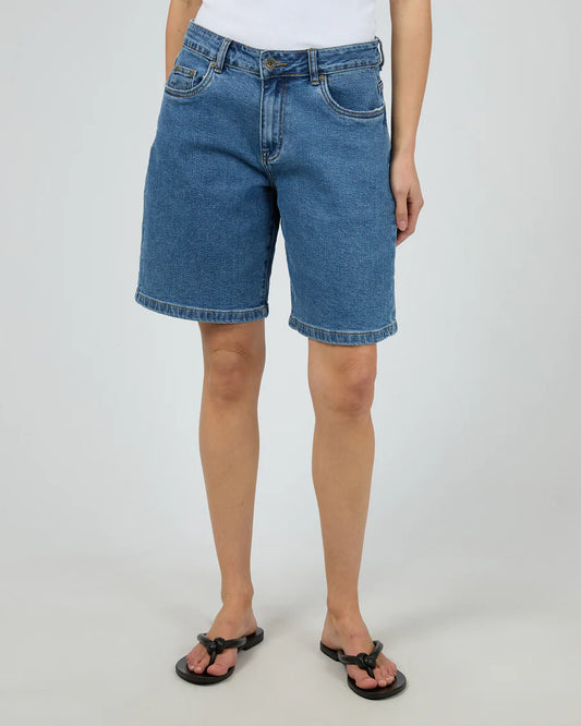 SILENT THEORY Harvey Denim Jort Mid Blue