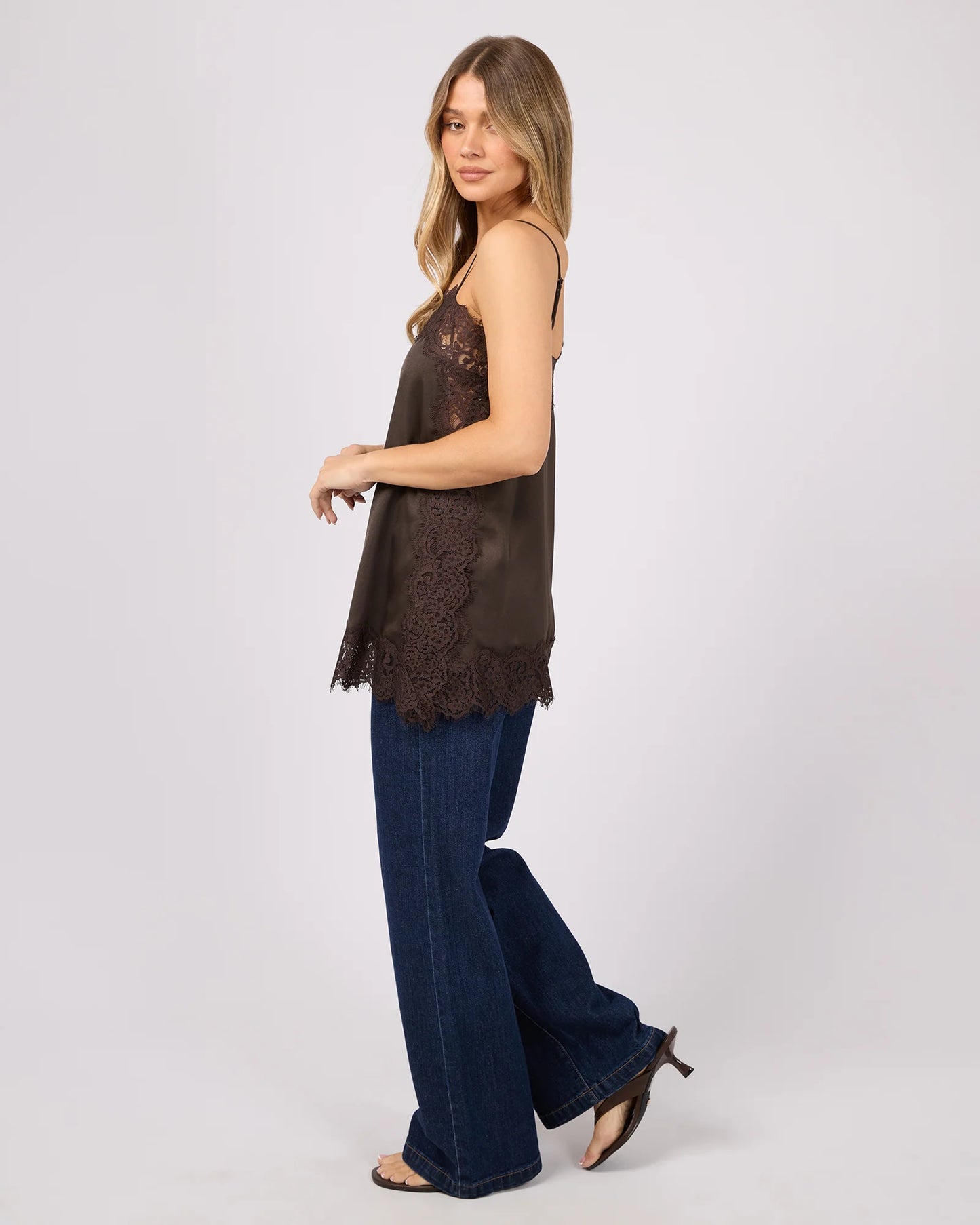 ALL ABOUT EVE Hava Lace Cami Coffee