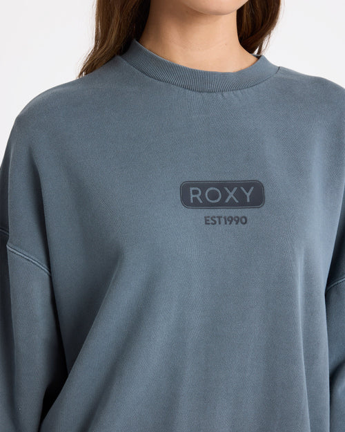 ROXY Heading Out Oversize Crew Dark Slate