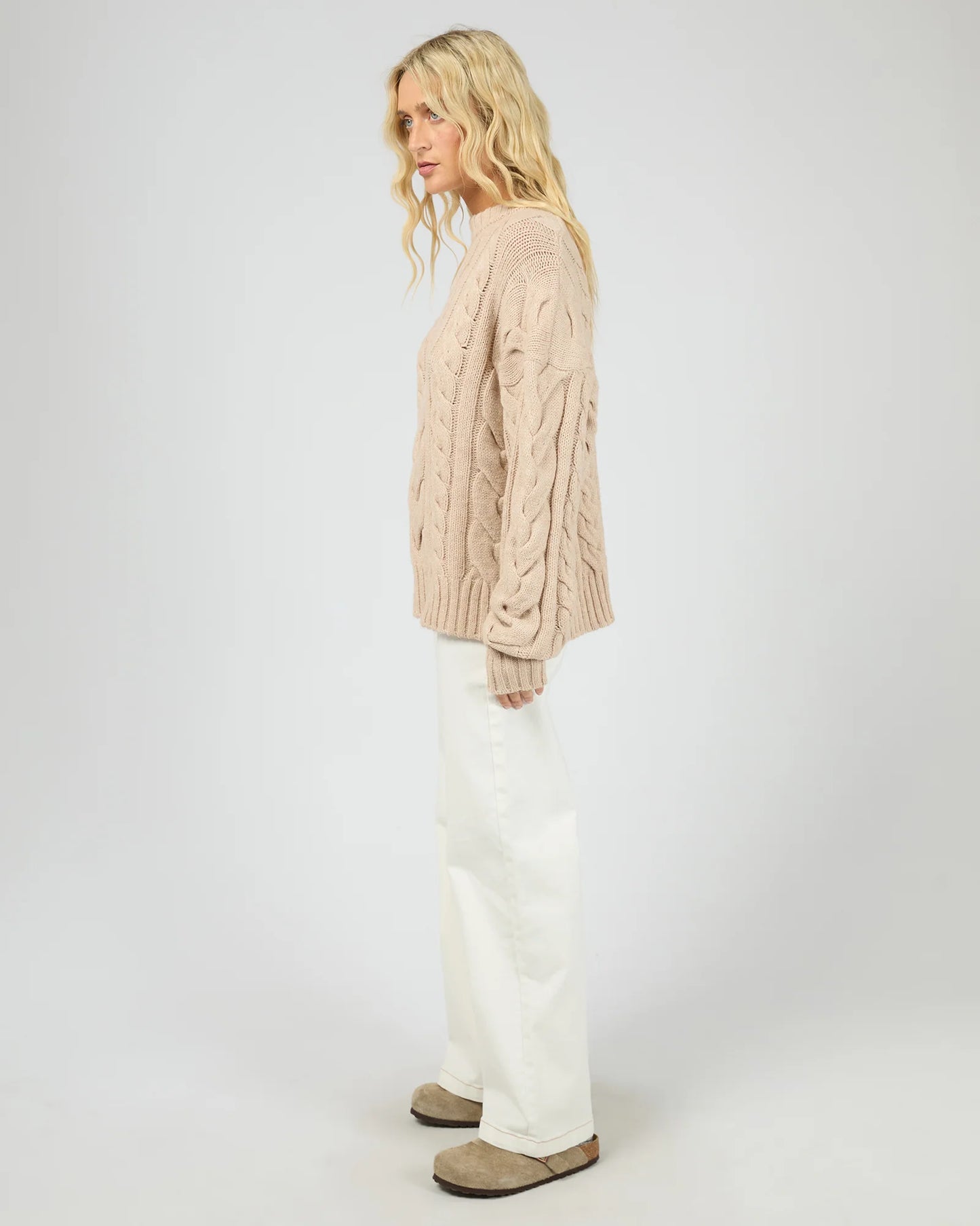 ALL ABOUT EVE Higgins Cable Knit Oat