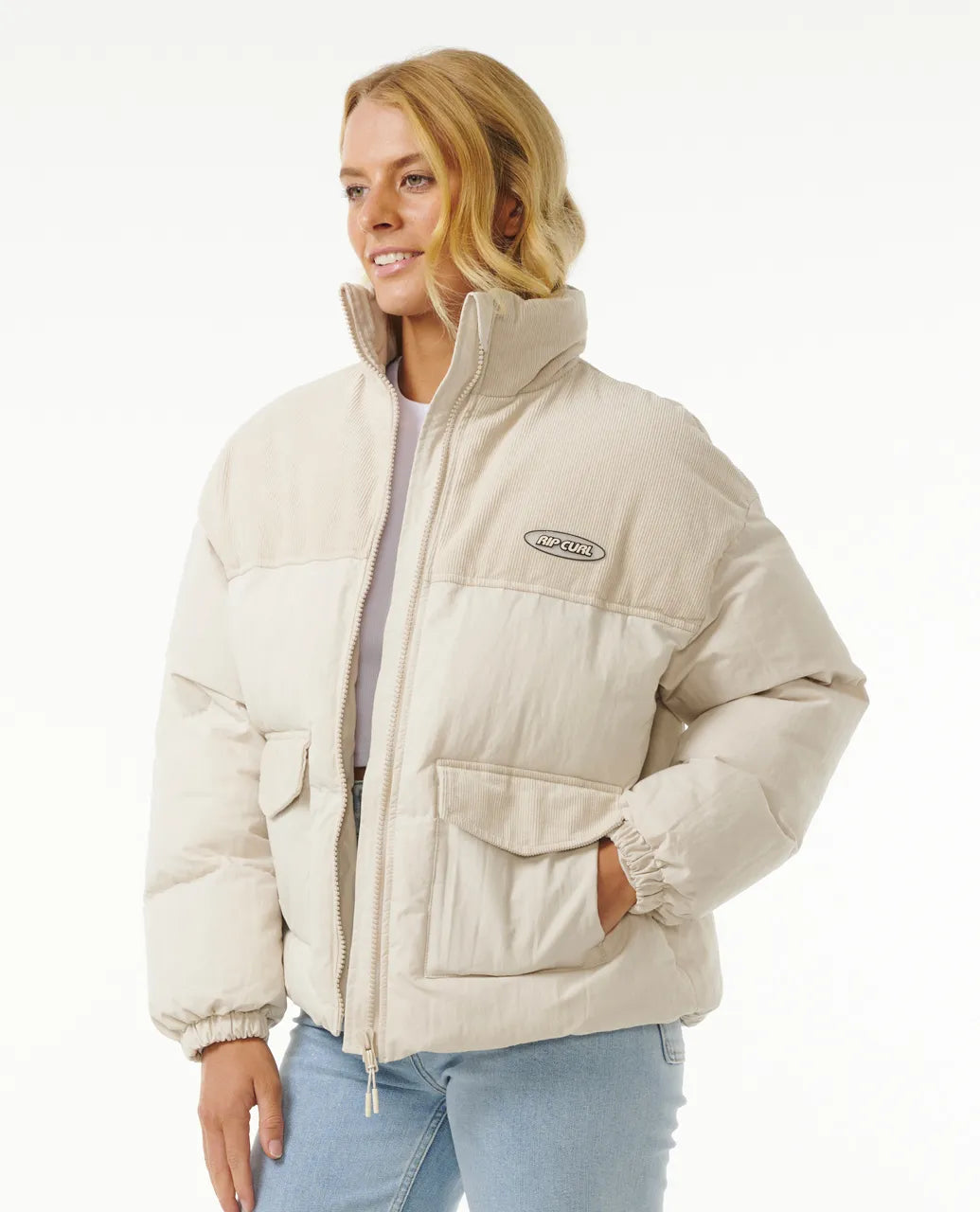 Rip Curl High Tide Mixed Cord Jacket Off White