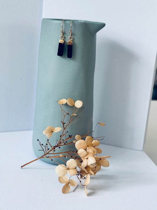 TWIGG JEWELLERY Iron Blue Sandstone Mineral Droplet Earrings