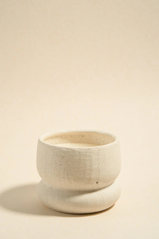 FLO'S HOME Ivory Textured Stone Soy Wax Candle