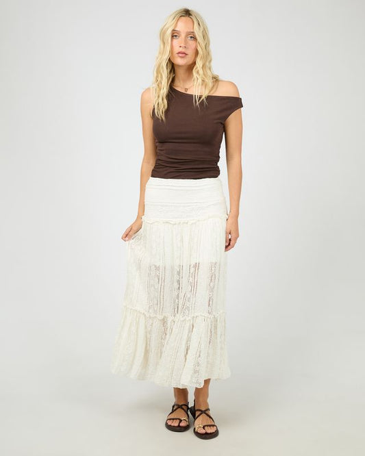 ALL ABOUT EVE Jessie Maxi Skirt Vintage White