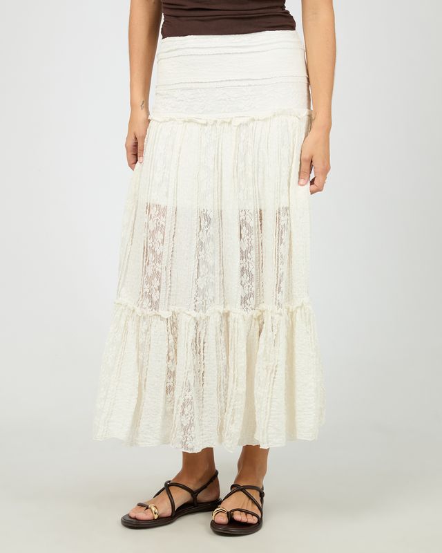 ALL ABOUT EVE Jessie Maxi Skirt Vintage White