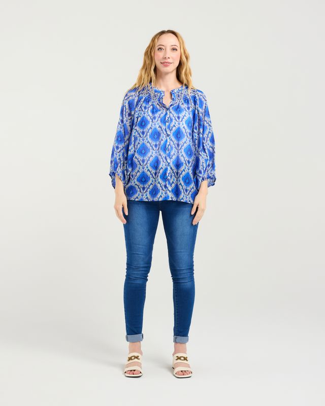 ZAFINA Juniper Top Paisley Painting Print