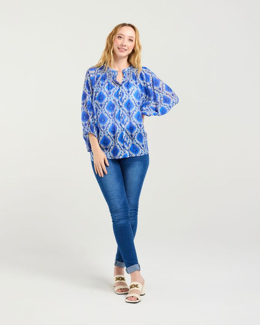 ZAFINA Juniper Top Paisley Painting Print