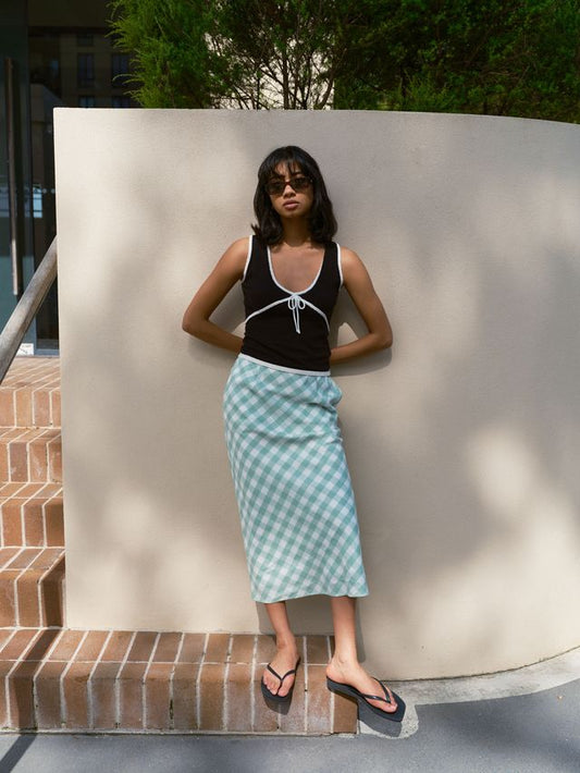 HUFFER Kimi Knit Top Black/White