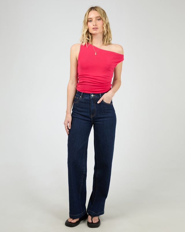 ALL ABOUT EVE Kylie Off The Shoulder Top Pink/Red