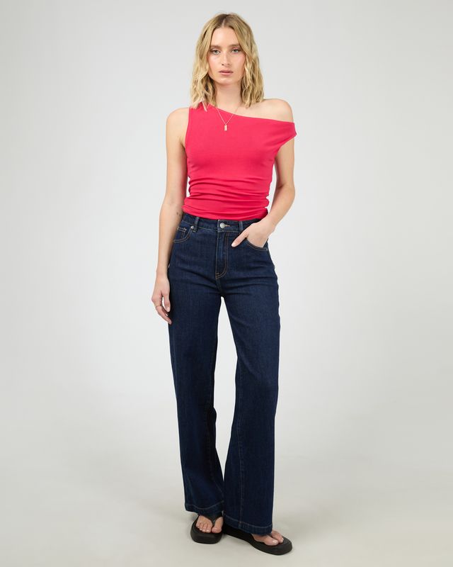 ALL ABOUT EVE Kylie Off The Shoulder Top Pink/Red