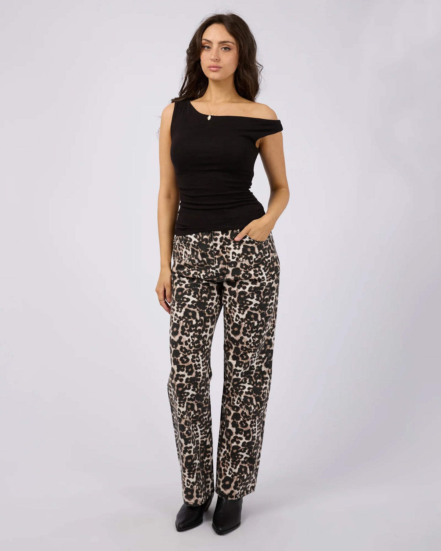 ALL ABOUT EVE Kylie Off the Shoulder Top Black
