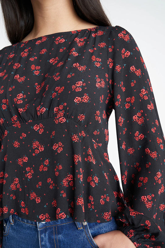 HUFFER La Rosa Nina Top Dark Rose