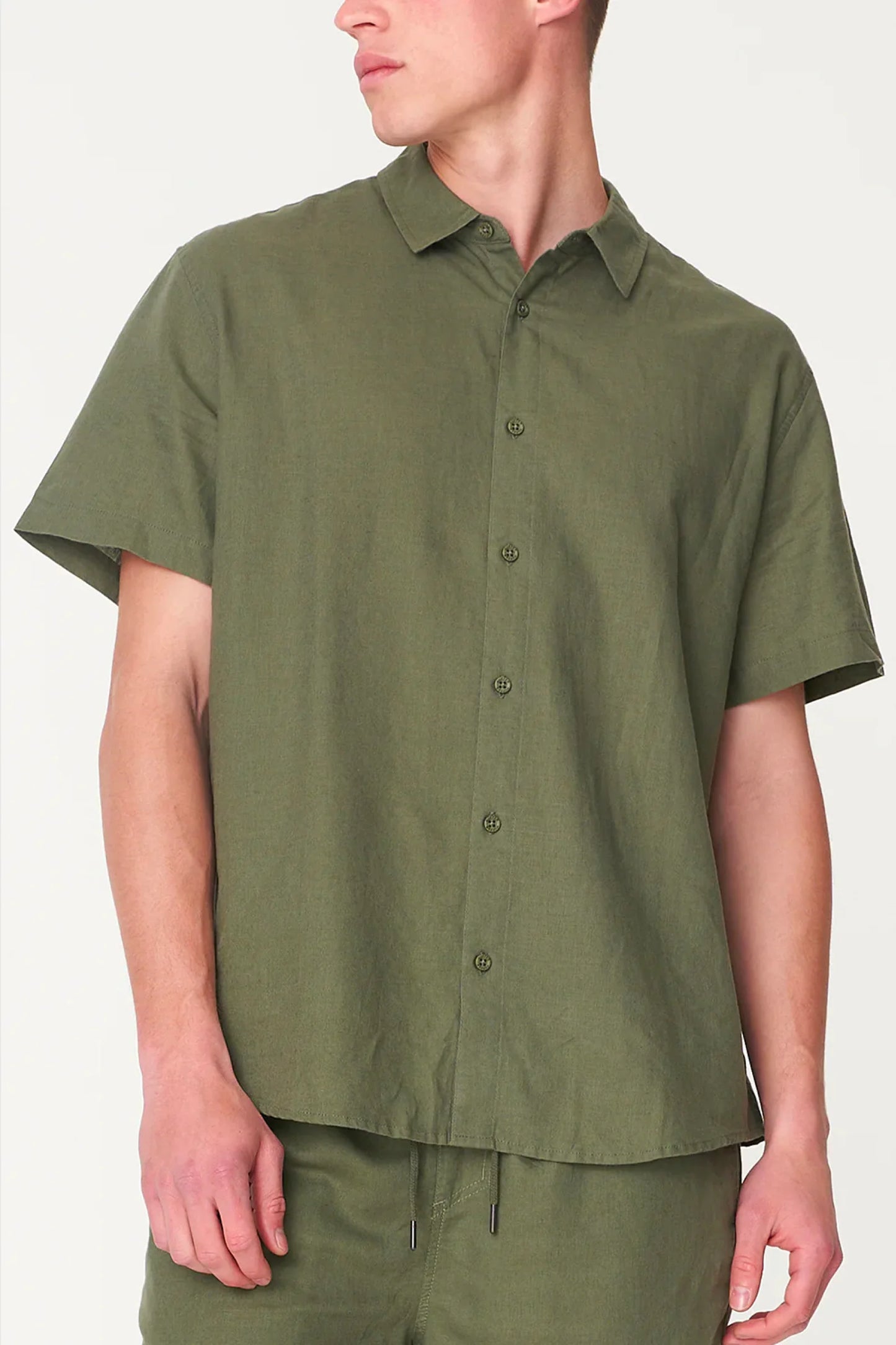 HUFFER Lin-In Short Sleeve Shirt Khaki