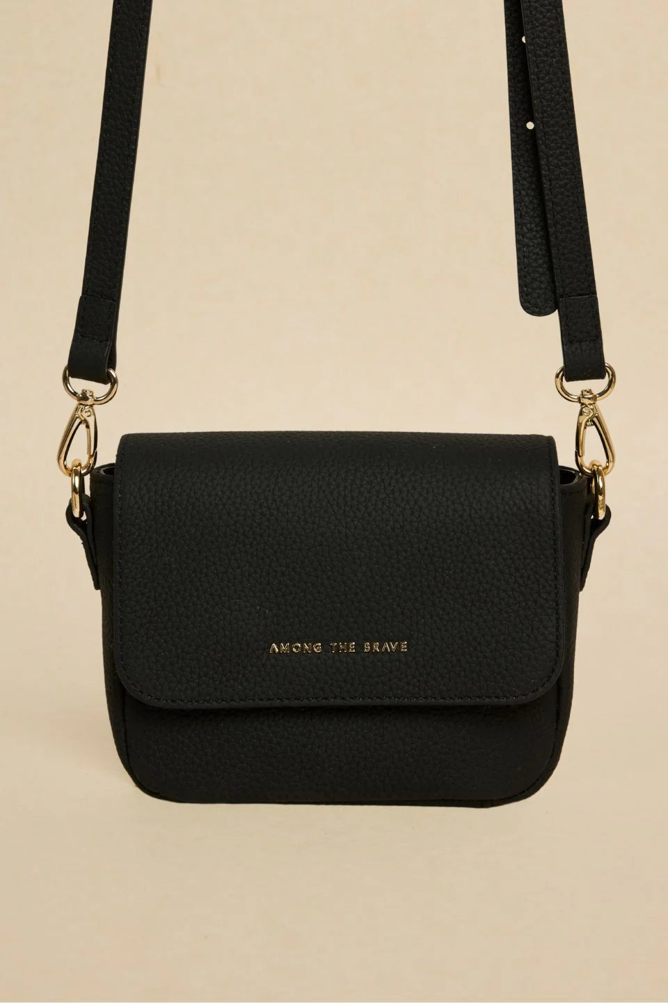 AMONG THE BRAVE London Black Leather Small Crossbody Handbag